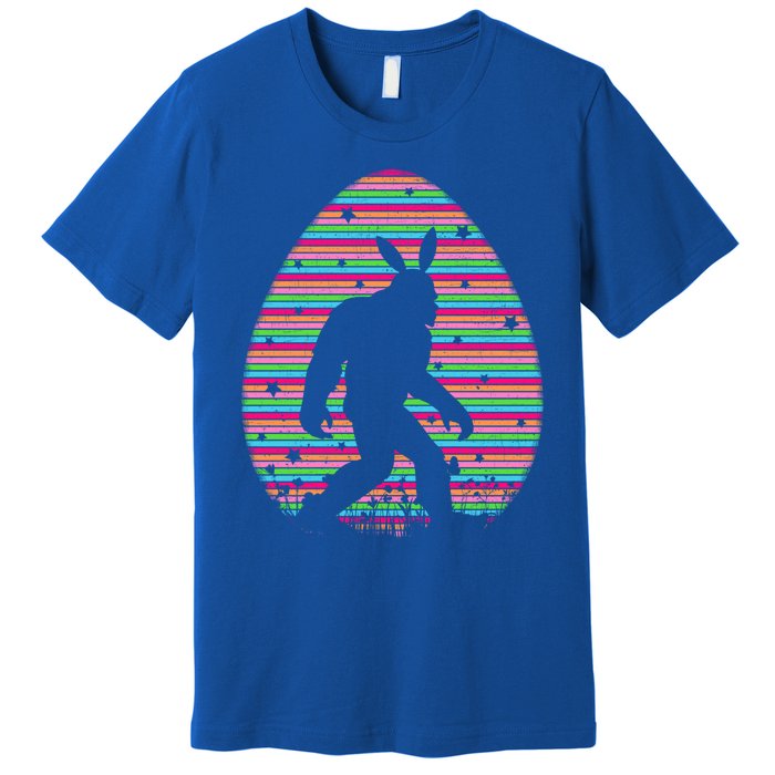 Vintage Retro Easter Egg Lover Funny Bigfoot Easter Sunday Cute Gift Premium T-Shirt