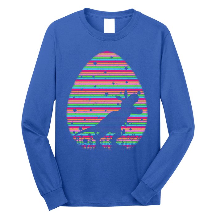 Vintage Retro Easter Egg Lover Tgiftrex Dinosaur Easter Sunday Gift Long Sleeve Shirt