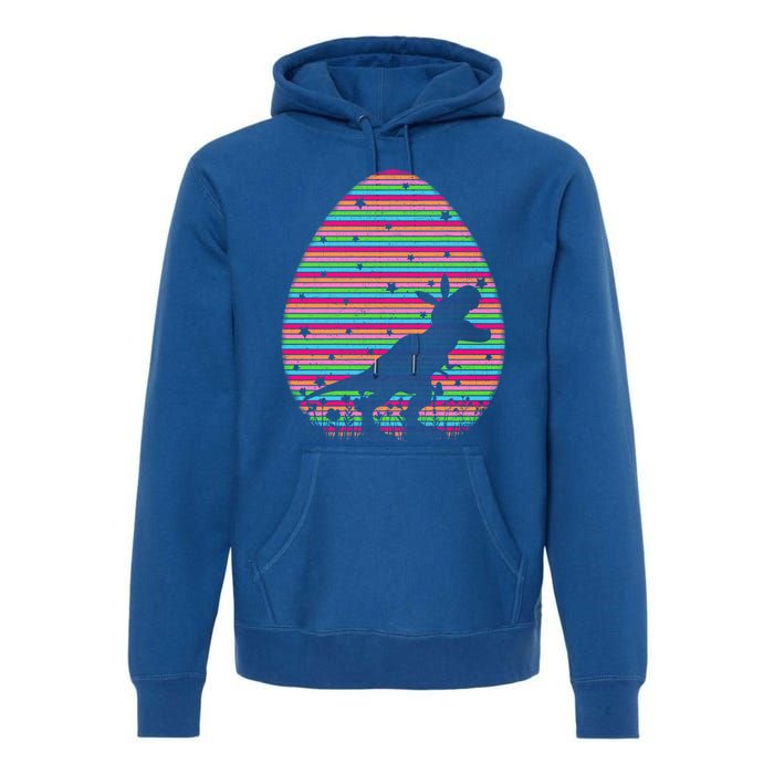 Vintage Retro Easter Egg Lover Tgiftrex Dinosaur Easter Sunday Gift Premium Hoodie