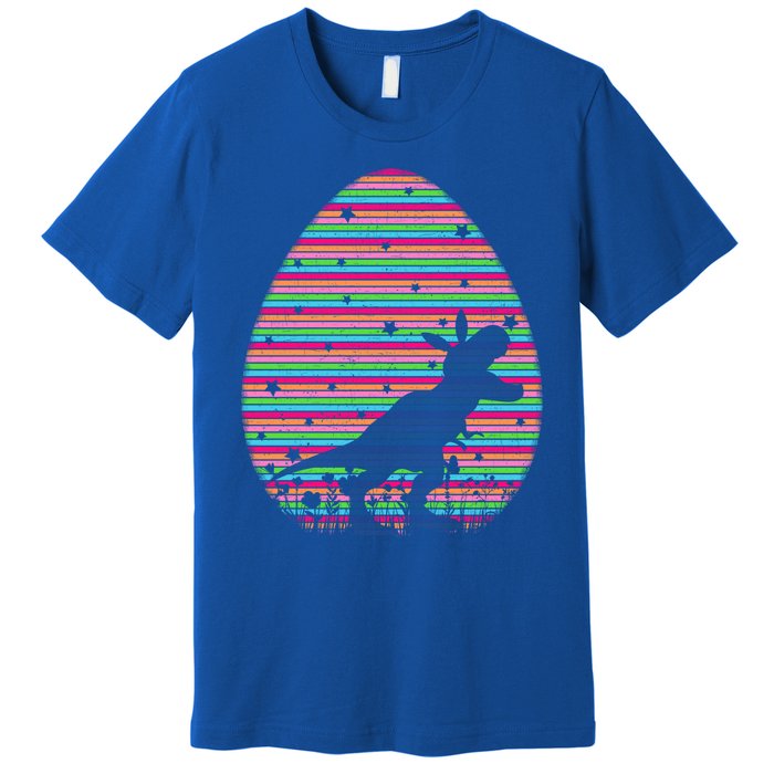 Vintage Retro Easter Egg Lover Tgiftrex Dinosaur Easter Sunday Gift Premium T-Shirt