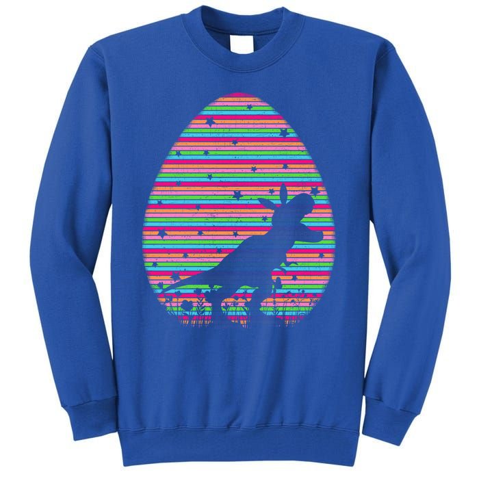 Vintage Retro Easter Egg Lover Tgiftrex Dinosaur Easter Sunday Gift Tall Sweatshirt