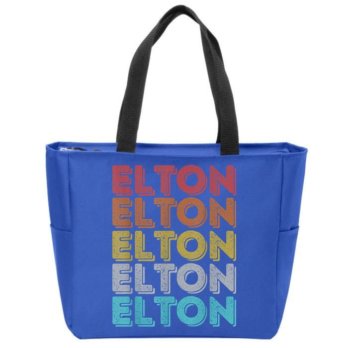 Vintage Retro Elton Zip Tote Bag