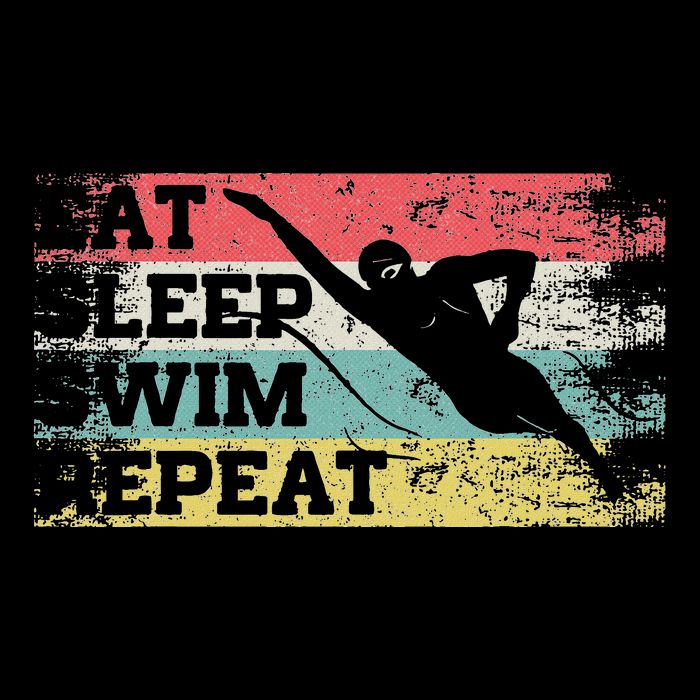 Vintage Retro Eat Sleep Swim Repeat Funny Swimmer Cool Hoodie