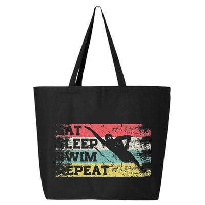 Vintage Retro Eat Sleep Swim Repeat Funny Swimmer Cool 25L Jumbo Tote