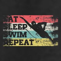 Vintage Retro Eat Sleep Swim Repeat Funny Swimmer Cool Golf Towel
