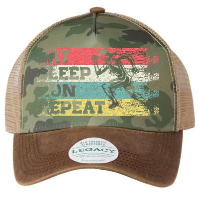 Vintage Retro Eat Sleep Run Repeat Funny Running Runner Gift Legacy Tie Dye Trucker Hat