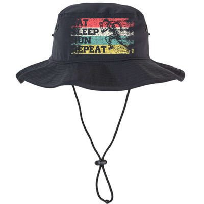 Vintage Retro Eat Sleep Run Repeat Funny Running Runner Gift Bucket Hat