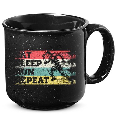 Vintage Retro Eat Sleep Run Repeat Funny Running Runner Gift 15oz Campfire Ceramic Mug