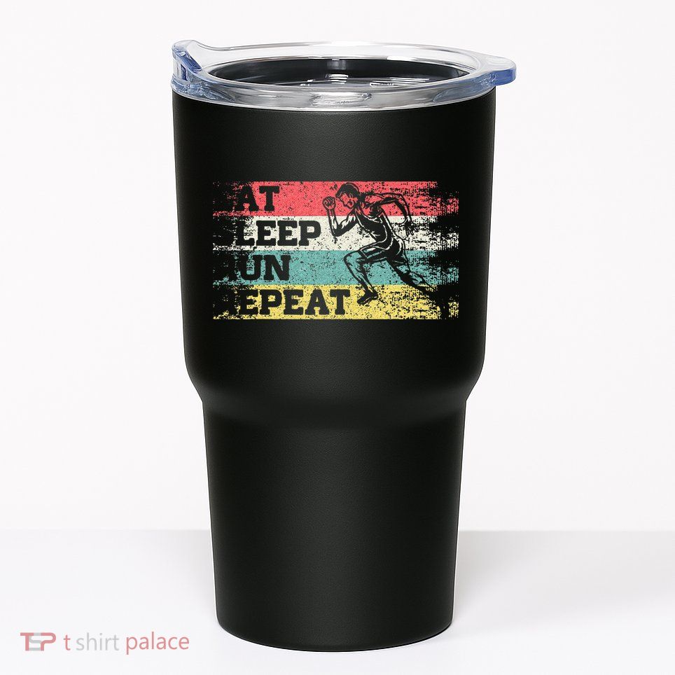 Vintage Retro Eat Sleep Run Repeat Funny Running Runner Gift Tumbler