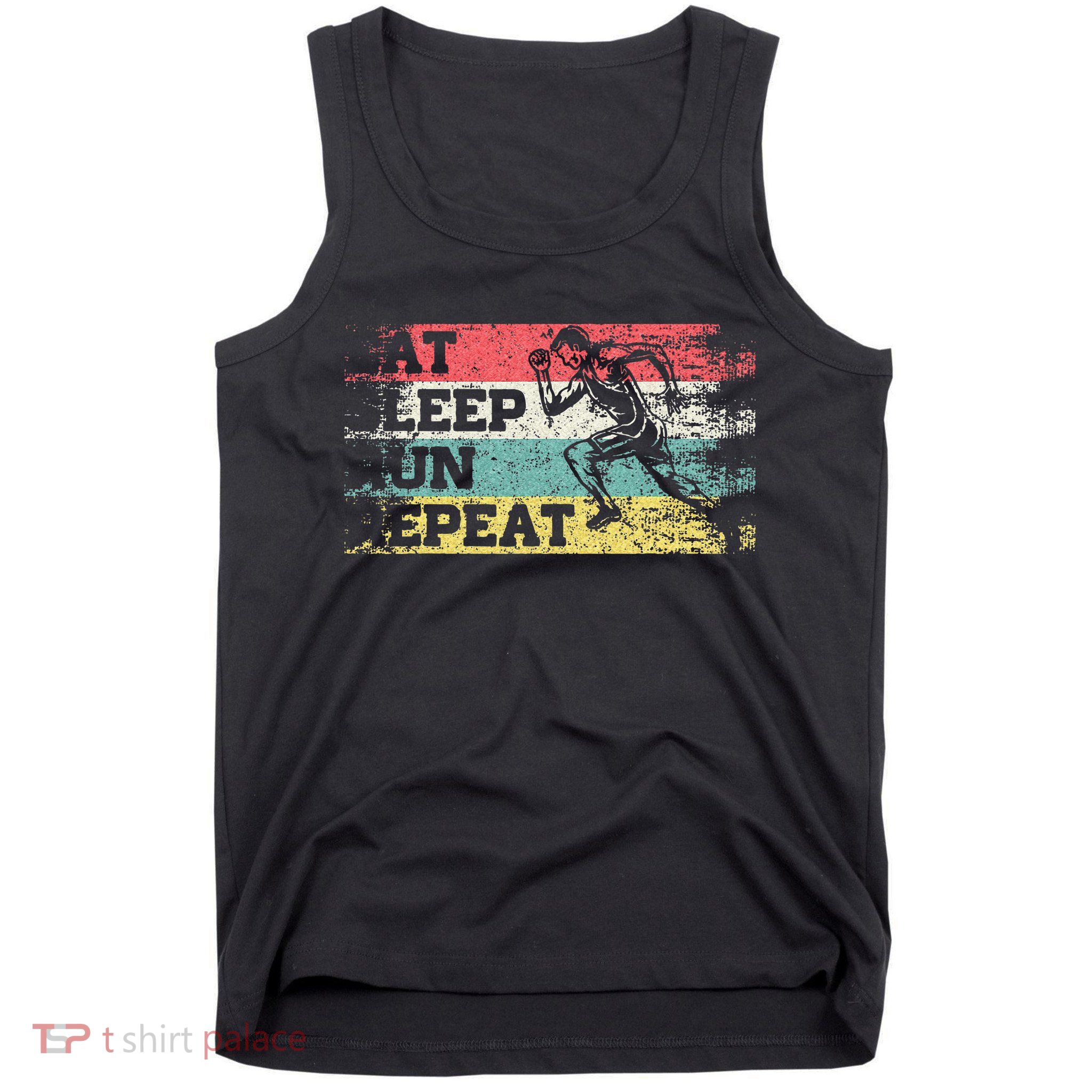 Vintage Retro Eat Sleep Run Repeat Funny Running Runner Gift Tank Top