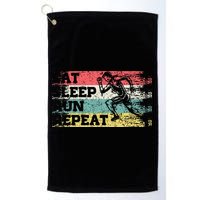 Vintage Retro Eat Sleep Run Repeat Funny Running Runner Gift Golf Towel