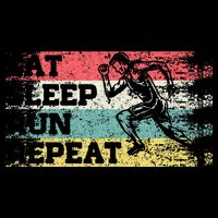 Vintage Retro Eat Sleep Run Repeat Funny Running Runner Gift Crop Top