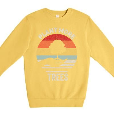 Vintage Retro Earth Day Plant More Trees Shirt Environment Premium Crewneck Sweatshirt