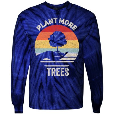 Vintage Retro Earth Day Plant More Trees Shirt Environment Tie-Dye Long Sleeve Shirt