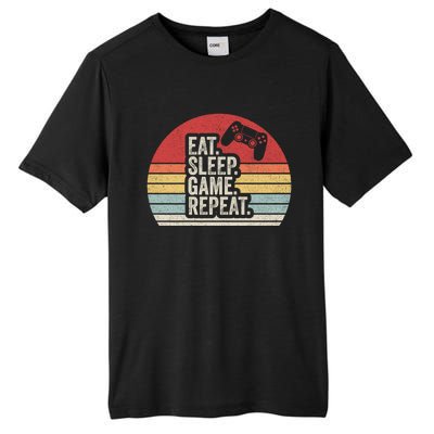 Vintage Retro Eat Sleep Game Repeat Funny Gift Tall Fusion ChromaSoft Performance T-Shirt