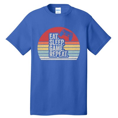 Vintage Retro Eat Sleep Game Repeat Funny Gift Tall T-Shirt