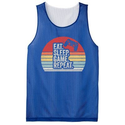 Vintage Retro Eat Sleep Game Repeat Funny Gift Mesh Reversible Basketball Jersey Tank