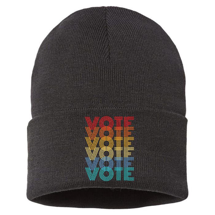 Vote Retro Election Voter Sustainable Knit Beanie