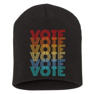 Vote Retro Election Voter Short Acrylic Beanie