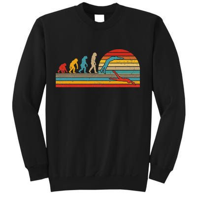 Vintage Retro Evolution Funny Swimmer Swimmer Swim Lover Sweatshirt