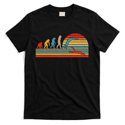 Vintage Retro Evolution Funny Swimmer Swimmer Swim Lover T-Shirt
