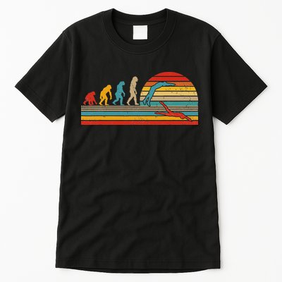 Vintage Retro Evolution Funny Swimmer Swimmer Swim Lover Tall T-Shirt