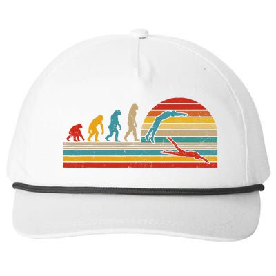 Vintage Retro Evolution Funny Swimmer Swimmer Swim Lover Snapback Five-Panel Rope Hat