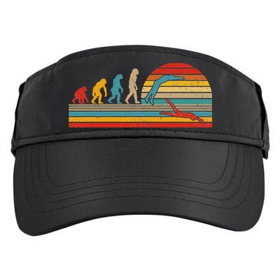 Vintage Retro Evolution Funny Swimmer Swimmer Swim Lover Adult Drive Performance Visor