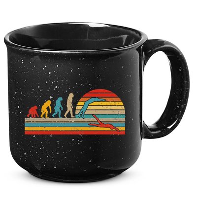 Vintage Retro Evolution Funny Swimmer Swimmer Swim Lover 15oz Campfire Ceramic Mug