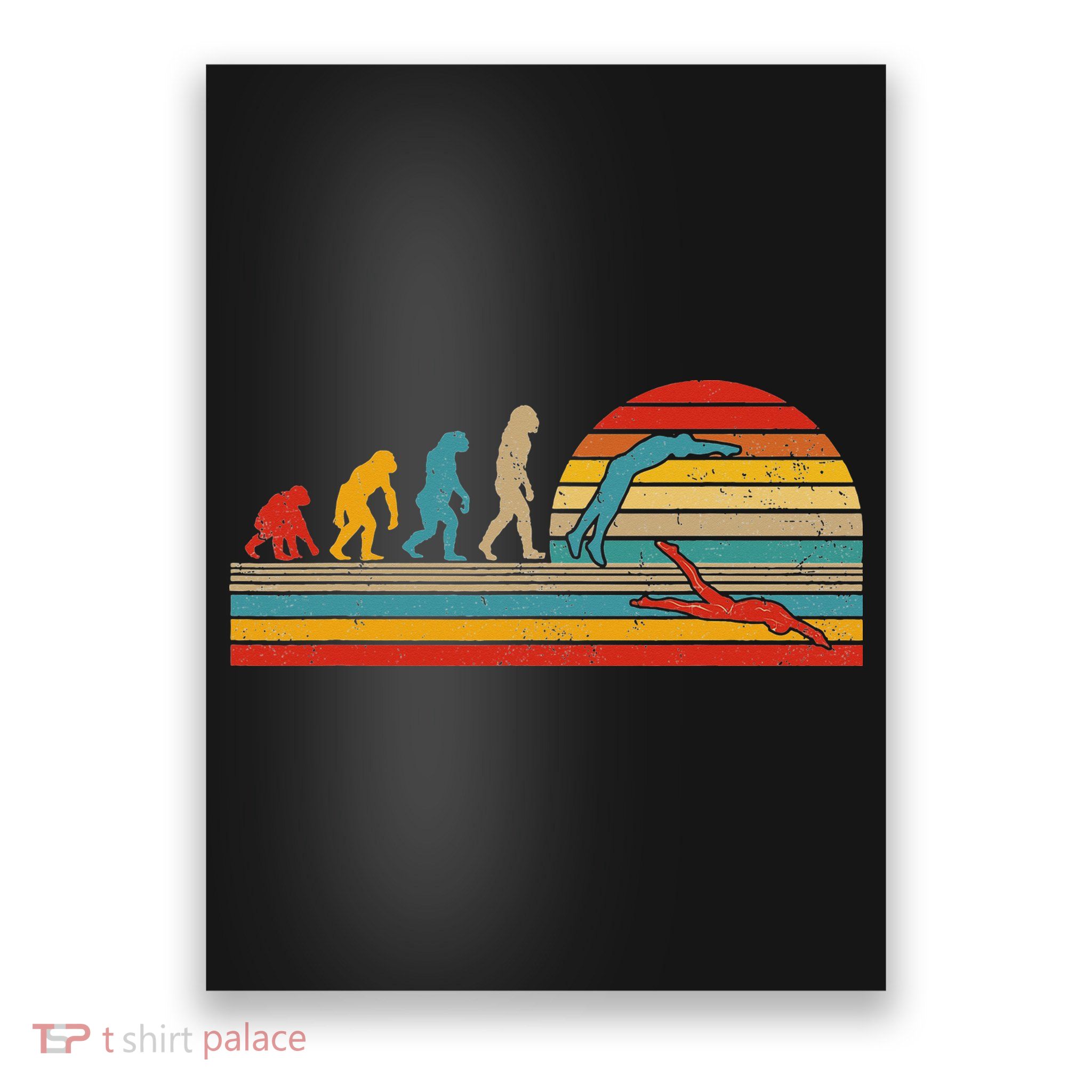 Vintage Retro Evolution Funny Swimmer Swimmer Swim Lover Poster