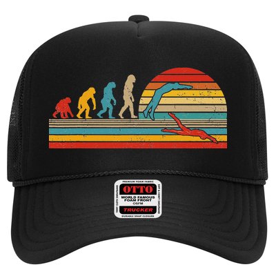 Vintage Retro Evolution Funny Swimmer Swimmer Swim Lover Trucker Hat