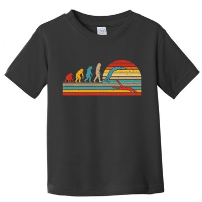 Vintage Retro Evolution Funny Swimmer Swimmer Swim Lover Toddler T-Shirt