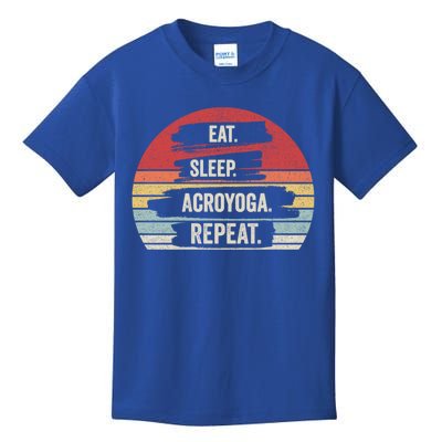 Vintage Retro Eat Sleep Acroyoga Repeagift Yoga Gift Kids T-Shirt