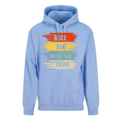 Vintage Rizz Em With The Tism Saying Autism Autistic Unisex Surf Hoodie