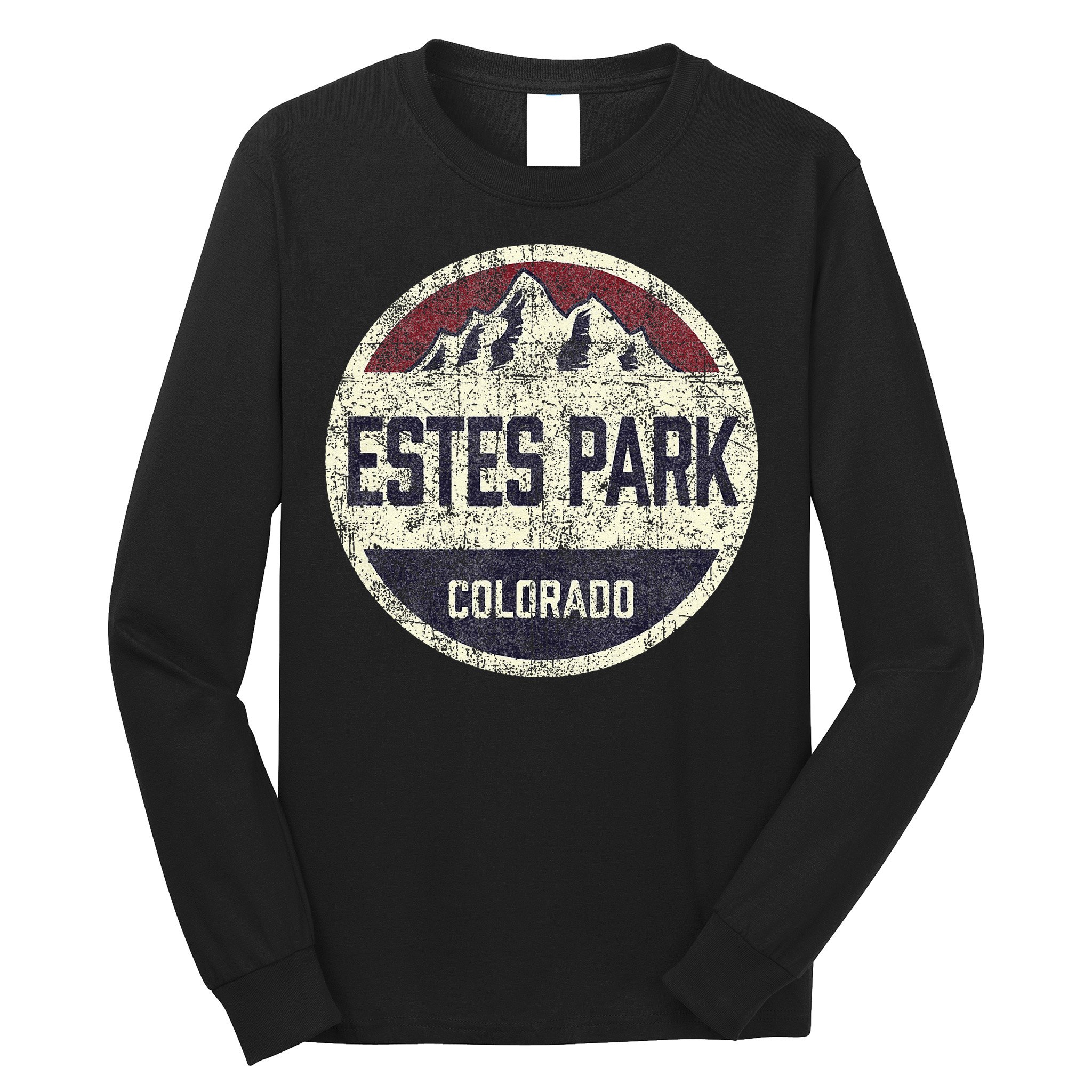 Vintage Retro Estes Park Colorado Mountain Circle Ski Long Sleeve Shirt