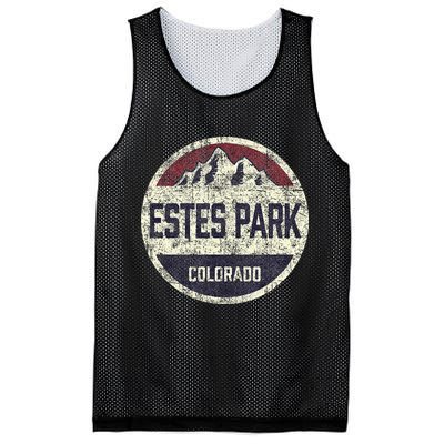 Vintage Retro Estes Park Colorado Mountain Circle Ski Mesh Reversible Basketball Jersey Tank