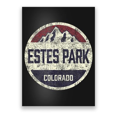 Vintage Retro Estes Park Colorado Mountain Circle Ski Poster