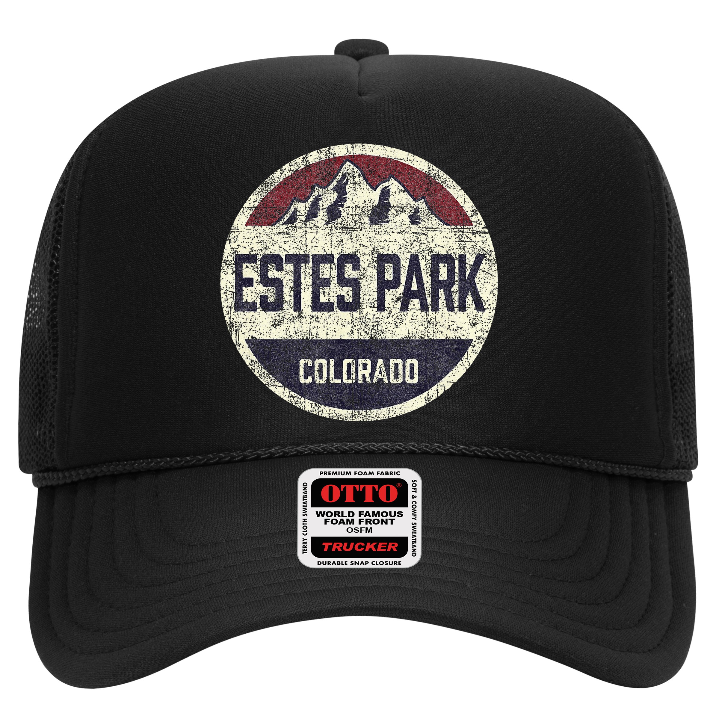 Vintage Retro Estes Park Colorado Mountain Circle Ski Hat