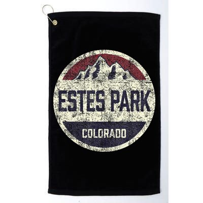 Vintage Retro Estes Park Colorado Mountain Circle Ski Golf Towel