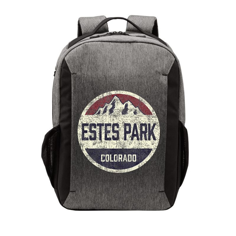 Vintage Retro Estes Park Colorado Mountain Circle Ski Vector Backpack