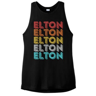 Vintage Retro Elton Ladies PosiCharge Tri-Blend Wicking Tank