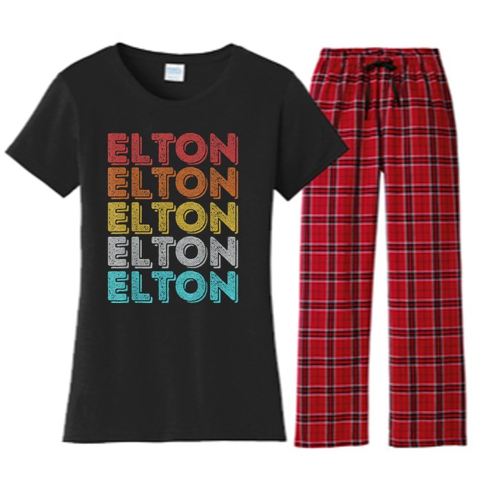 Vintage Retro Elton Women's Flannel Pajama Set