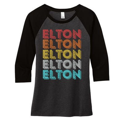 Vintage Retro Elton Women's Tri-Blend 3/4-Sleeve Raglan Shirt