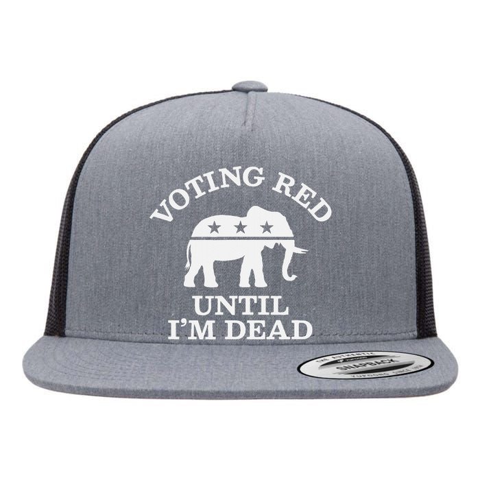 Vote Red Election Ballot Republican Raised Right Flat Bill Trucker Hat