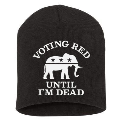 Vote Red Election Ballot Republican Raised Right Short Acrylic Beanie