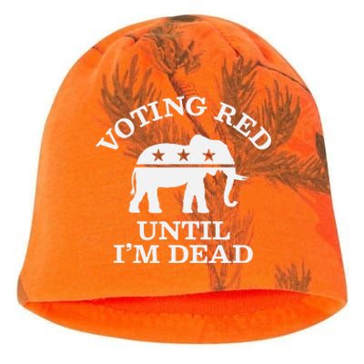 Vote Red Election Ballot Republican Raised Right Kati - Camo Knit Beanie