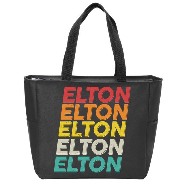 Vintage Retro Elton Zip Tote Bag