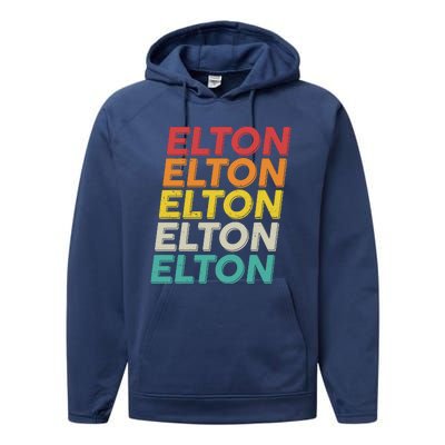 Vintage Retro Elton Performance Fleece Hoodie