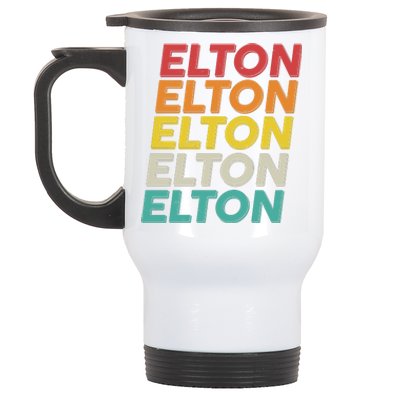 Vintage Retro Elton Stainless Steel Travel Mug