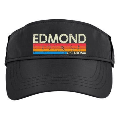 Vintage Retro Edmond Oklahoma Distressed Adult Drive Performance Visor